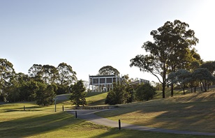 The new AGL Lakeside Pavilion at Mount Annan shares more than a passing similarity with great English garden follies